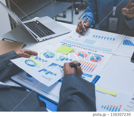 Auditor and accountant team working in office, analyze financial data and accounting record with calculator. Accounting company provide finance and taxation planning for profitable cash flow. Auditor and accountant team working in office, analyze financial data and accounting record with calculator. Accounting company provide finance and taxation planning for profitable cash flow. 138307230