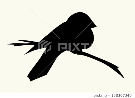 Vector drawing. Tit on white sky backdrop. Vector drawing. Tit on white sky backdrop. 138307340