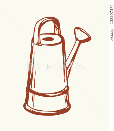 Vector drawing. Garden watering can Vector drawing. Garden watering can 138307374