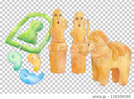 水彩イラスト　手描きイラスト　考古学研究 138309398