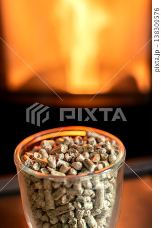 Pellet granules for stove, energy and economic issues Pellet granules for stove, energy and economic issues 138309576