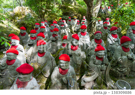 Jizo Bosatsu statues at Daisho-in Temple, Miyajima Island, Japan 138309886