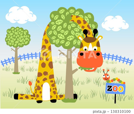 vector cartoon of funny animals vector cartoon of funny animals 138310100