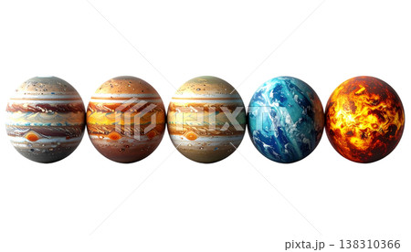 Illustration of a planet-like sphere, icon. 138310366