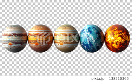 Illustration of a planet-like sphere, icon. 138310366