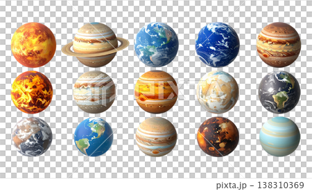 Illustration of a planet-like sphere, icon. Illustration of a planet-like sphere, icon. 138310369