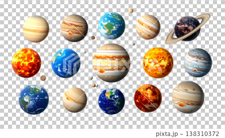 Illustration of a planet-like sphere, icon. Illustration of a planet-like sphere, icon. 138310372
