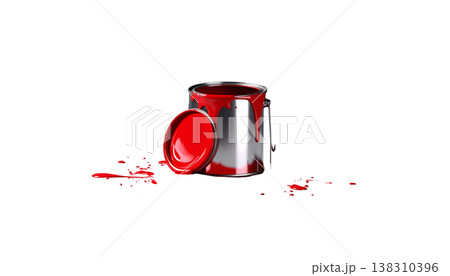 Red house paint on a white background. 138310396