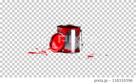 Red house paint on a white background. 138310396