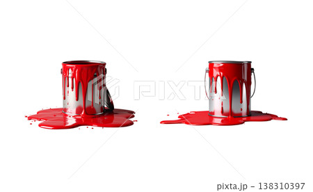 Red house paint on a white background. 138310397