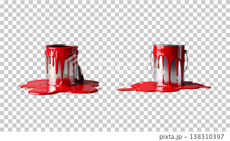 Red house paint on a white background. 138310397