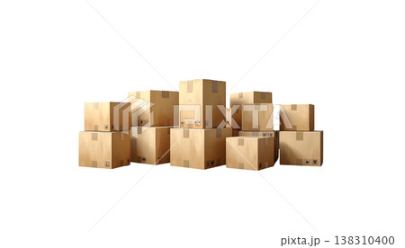 A brown cardboard box on a white background. A brown cardboard box on a white background. 138310400