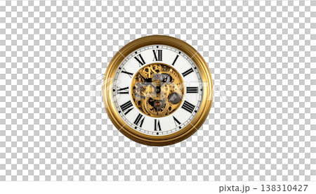 Vintage style black metal alarm clock on a white background. Vintage style black metal alarm clock on a white background. 138310427