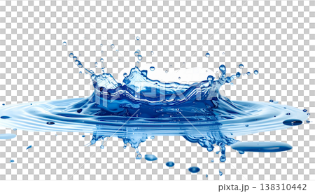 blue water splash isolated on white background blue water splash isolated on white background 138310442