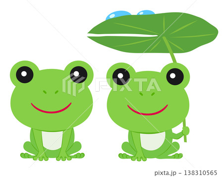 カエルと蓮の葉 138310565