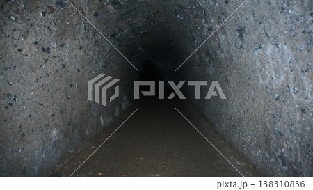 Old underground tunnel, underground pedestrian crossing. 138310836