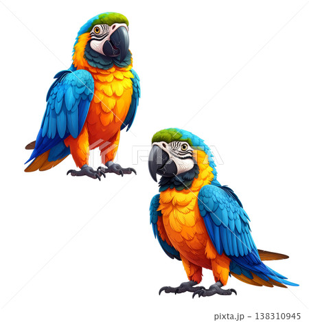 vector illustration of blue and yellow parrot vector illustration of blue and yellow parrot 138310945