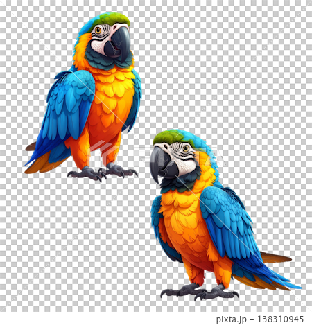 vector illustration of blue and yellow parrot vector illustration of blue and yellow parrot 138310945