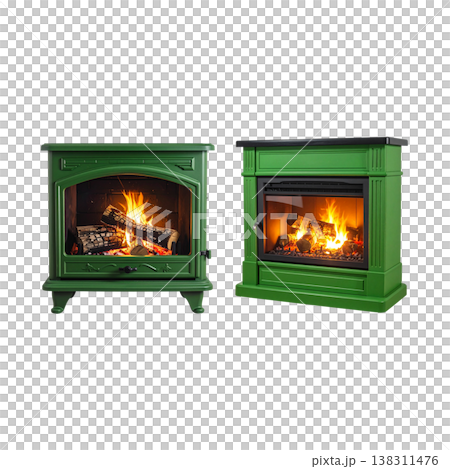 Fireplace on a white background Fireplace on a white background 138311476