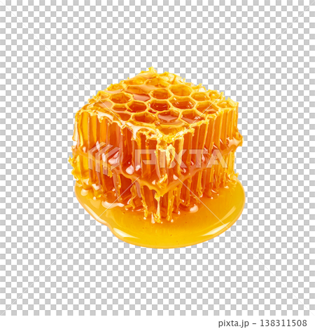 Fresh, high-quality golden honeycomb on a white background. Fresh, high-quality golden honeycomb on a white background. 138311508