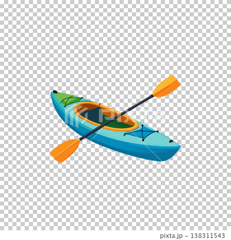 A canoe is placed against a white background. A canoe is placed against a white background. 138311543