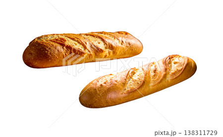 Freshly baked rye bread on a white background. Freshly baked rye bread on a white background. 138311729
