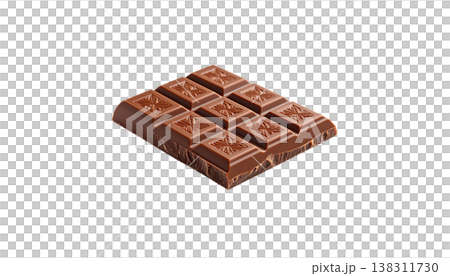 Deliciously broken pieces of rich milk chocolate are placed on a white background. 138311730