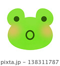 びっくりした表情の可愛いカエルの顔のイラスト 138311787