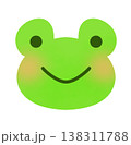 笑顔の可愛いカエルの顔のイラスト 138311788