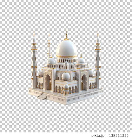Sheikh Zayed Grand Mosque on a white background 138311833