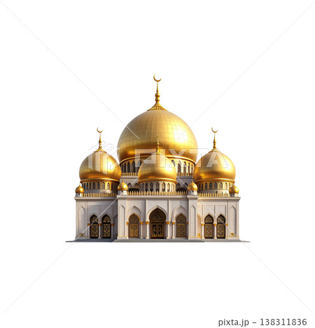 Sheikh Zayed Grand Mosque on a white background 138311836