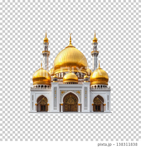 Sheikh Zayed Grand Mosque on a white background 138311838