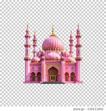 Sheikh Zayed Grand Mosque on a white background 138311842
