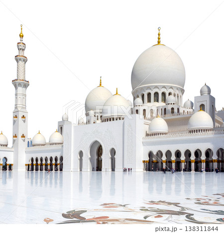 Sheikh Zayed Grand Mosque on a white background Sheikh Zayed Grand Mosque on a white background 138311844