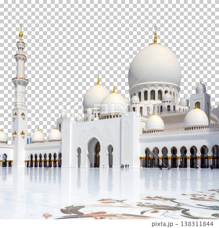 Sheikh Zayed Grand Mosque on a white background 138311844