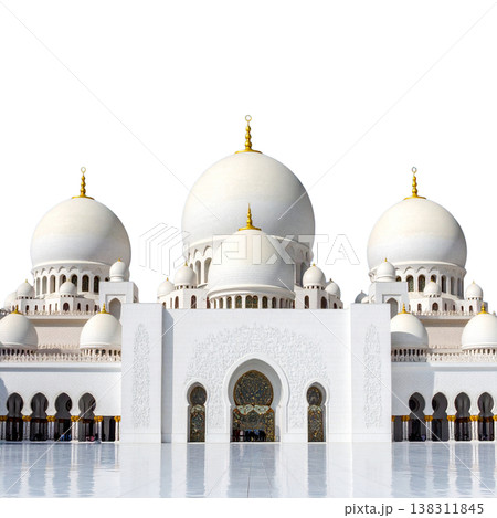 Sheikh Zayed Grand Mosque on a white background Sheikh Zayed Grand Mosque on a white background 138311845