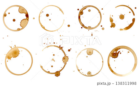 A wine glass stain on a white background. 138311998