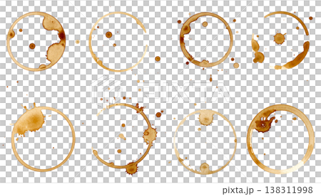 A wine glass stain on a white background. 138311998