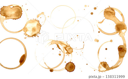 A wine glass stain on a white background. 138311999