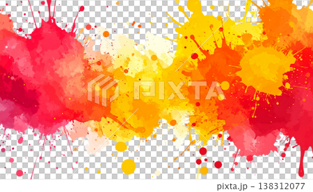 An artistic illustration depicting colorful watercolor splatter patterns on a white background. An artistic illustration depicting colorful watercolor splatter patterns on a white background. 138312077