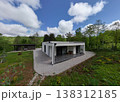 Modular modern minimalist low energy house with covered terrace and renewable solar friendly design Modular modern minimalist low energy house with covered terrace and renewable solar friendly design 138312185