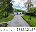Modular modern minimalist house surrounded by green landscape with low energy and solar features Modular modern minimalist house surrounded by green landscape with low energy and solar features 138312187