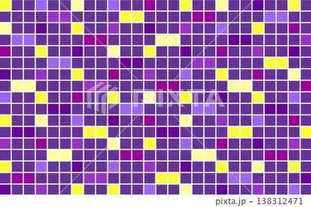 幾何学模様　四角形　紫色　黄色 138312471