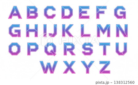 Colorful Gradient Alphabet Set A to Z on White Background Colorful Gradient Alphabet Set A to Z on White Background 138312560