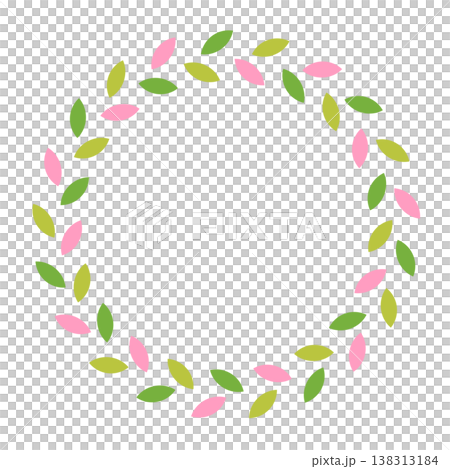 葉形圓形邊框，植物，自然葉子設計，背景素材。 138313184