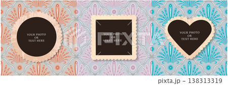 Realistic design photo frames on seamless pattern.  138313319