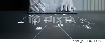 AI-assisted digital business ecosystem with integrated tech elements Latch 138313782