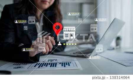Business professional analyzing data trends and using technology for location-based services in a modern office environment with charts and graphics Gantry Business professional analyzing data trends and using technology for location-based services in a modern office environment with charts and graphics Gantry 138314064