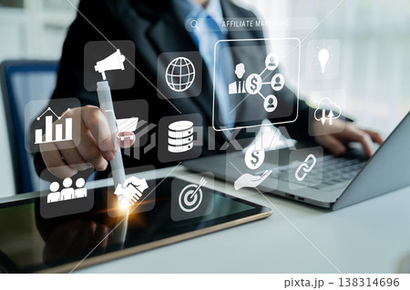 Affiliate marketing strategy and partnership business concept Parse Affiliate marketing strategy and partnership business concept Parse 138314696