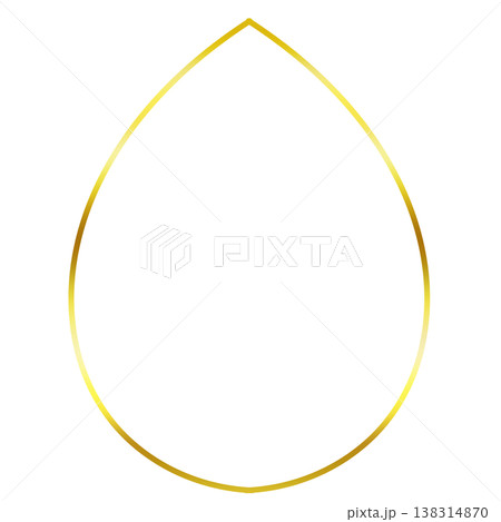 雫型の金色のフレーム 138314870